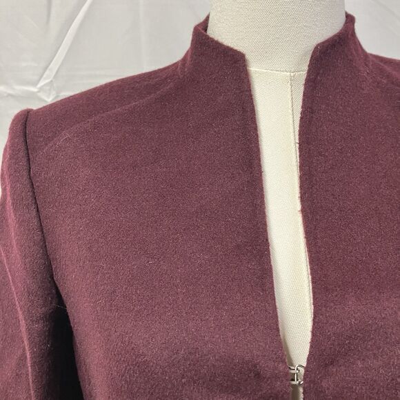 Anne Klein Wool Blend Studded Blazer Jacket Coat Sz PS Maroon‎ Classic Career - Picture 4 of 15